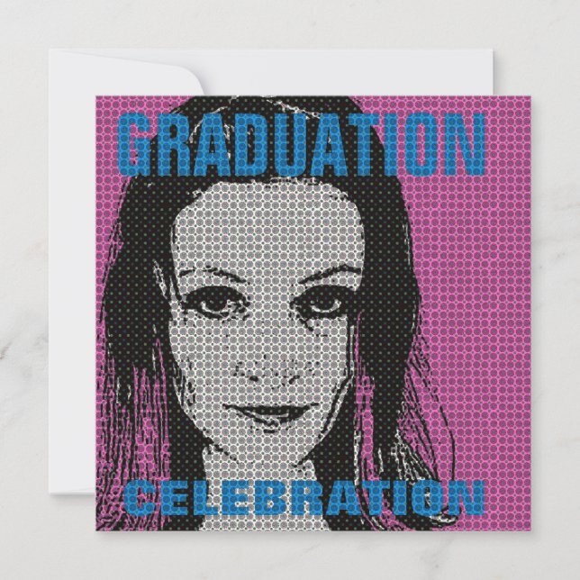 Cartoon Photo Insert 1 Graduation Party Invitation (Front)