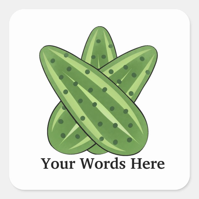 Cartoon Pickle add words sticker (Front)