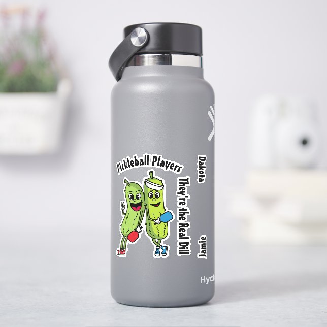 Cartoon Pickles Pickleball Players Pickleball Team (HydroFlask)