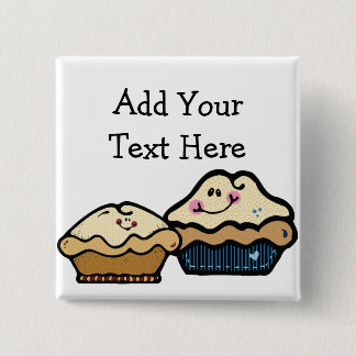 Cartoon Pies for Pie Day January 23rd 2 Inch Square Button