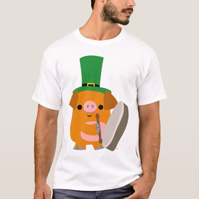 Cartoon Pig en Bodhran :) T-shirt enfant (Devant)