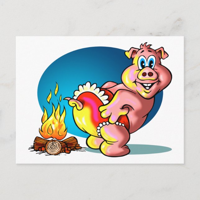 Cartoon Piglet Postcard (Front)