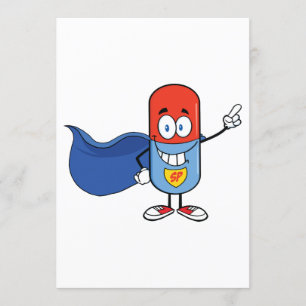 Cartoon Pill Capsule Invitation