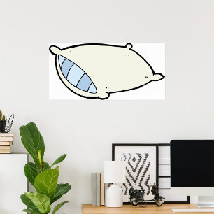 Cartoon Pillow with Giant Poster