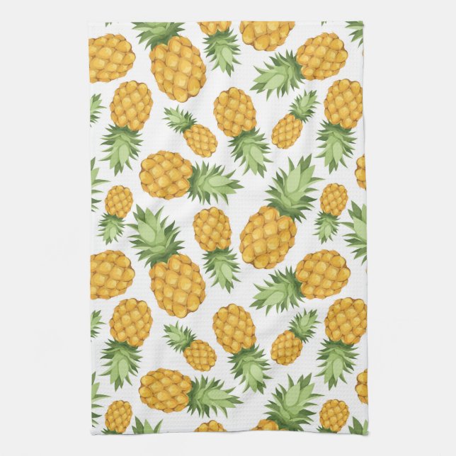 Cartoon Pineapple Pattern Kitchen Towel (Vertical)