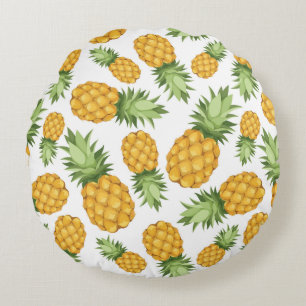 Cartoon Pineapple Pattern Round Pillow