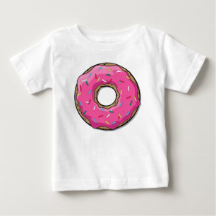 Cartoon Pink Doughnut With Sprinkles Baby T-Shirt