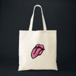Cartoon Pink Lips & Tounge Tote Bag<br><div class="desc">Cartoon Pink Lips & Tounge Illustration.</div>