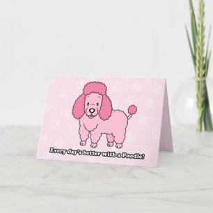 Cartoon Pink Poodle Carte de voeux