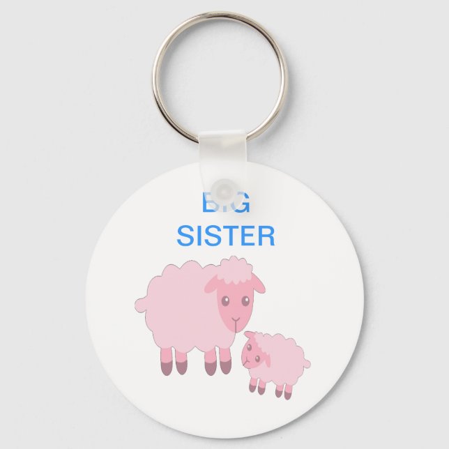 Cartoon Pink Sheep Keychain (Front)
