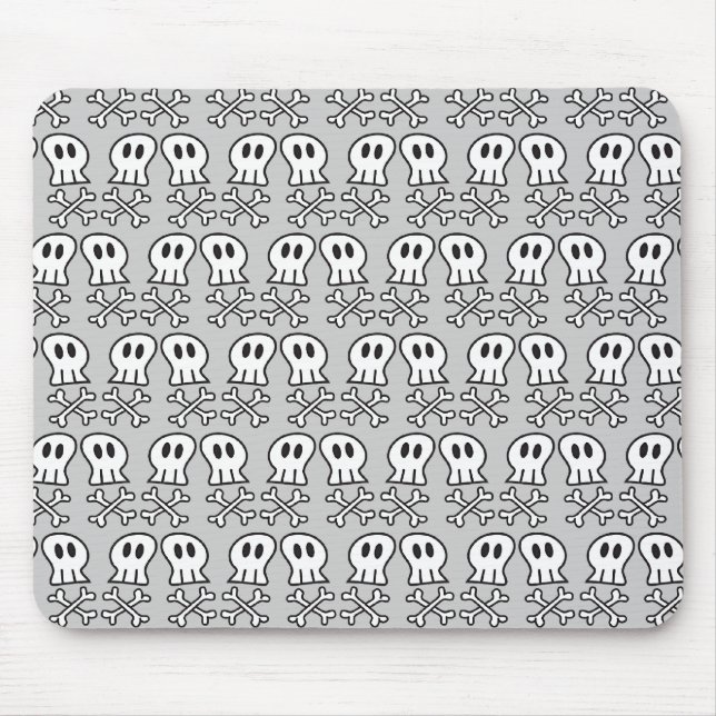 Cartoon Pirate Ship Skulls Bones Fun Colourful Boy Mouse Pad (Front)