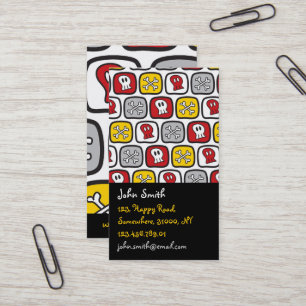 Cartoon Pirate Ship Skulls Bones Fun Colourful Business Card