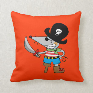 cartoon pirate throw pillow