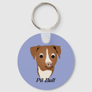 Cartoon Pit Bull Keychain