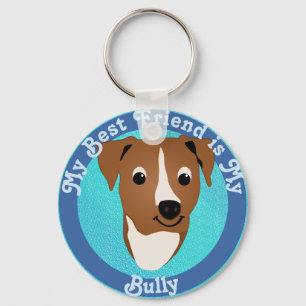 Cartoon Pitbull Head 2000 Keychain