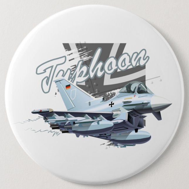 Cartoon plane 6 inch round button (Front)
