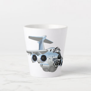Cartoon plane latte mug