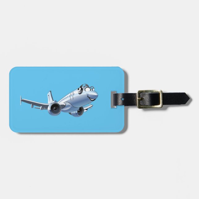 Cartoon plane luggage tag (Front Horizontal)