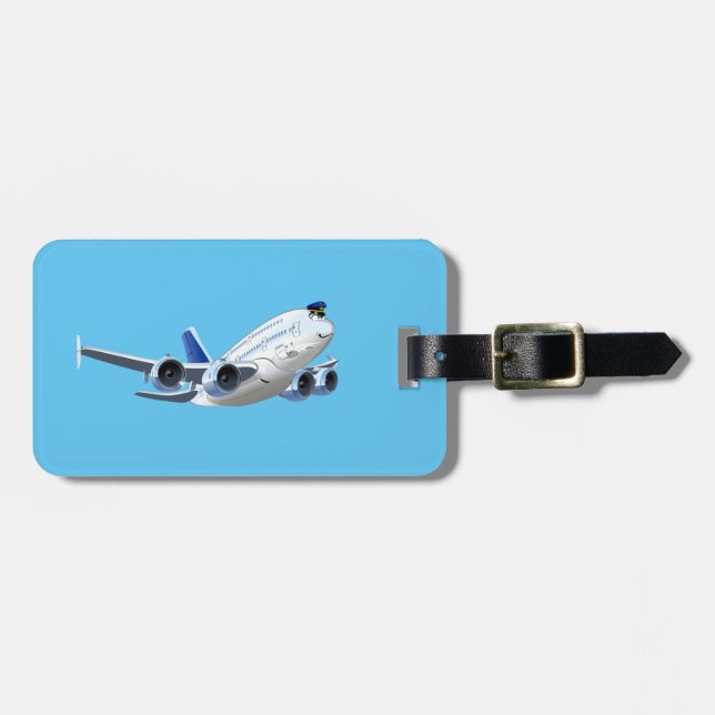 Cartoon plane luggage tag (Front Horizontal)