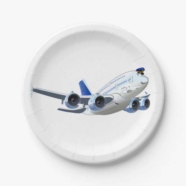 Cartoon plane paper plate (Front)