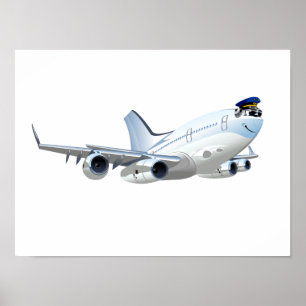 Cartoon plane poster