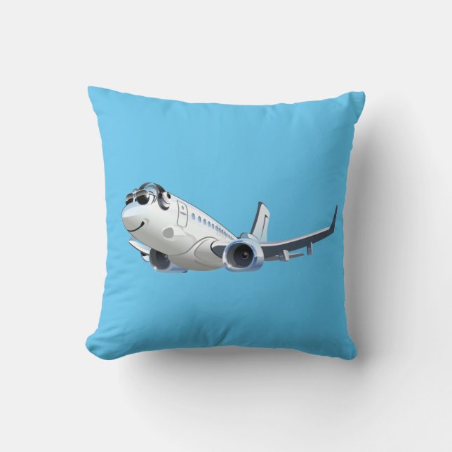 Cartoon plane throw pillow (Front)