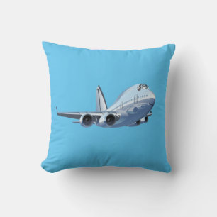 Cartoon plane throw pillow