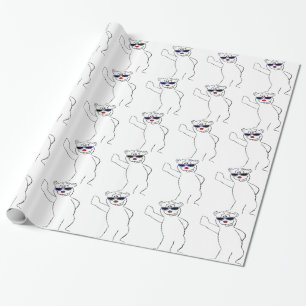 Cartoon Polar Bear With Cool Shades Wrapping Paper