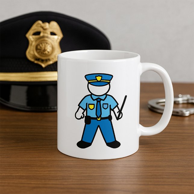 Cartoon Police Officer Fun Law Enforcement  Coffee Mug (Creator Uploaded)