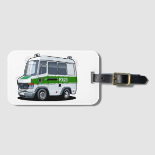 Cartoon Police Van Luggage Tag
