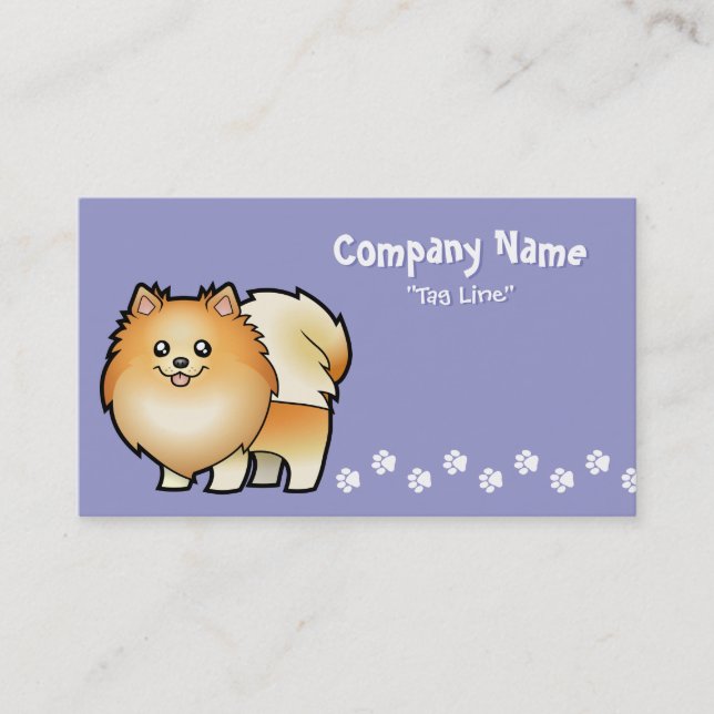 Cartoon Pomeranian Business Card (Front)