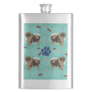 Cartoon Pomeranian Hip Flask