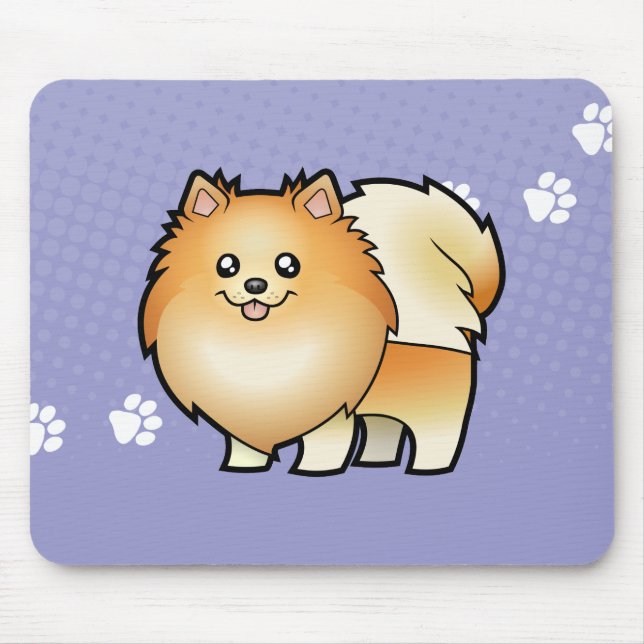 Cartoon Pomeranian Mouse Pad (Front)
