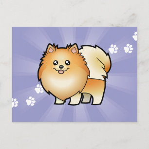 Cartoon Pomeranian Postcard