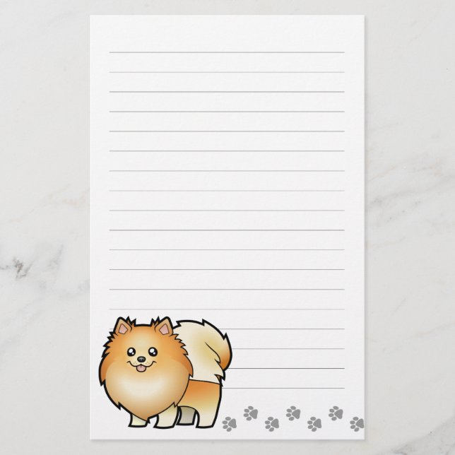 Cartoon Pomeranian Stationery (Front)