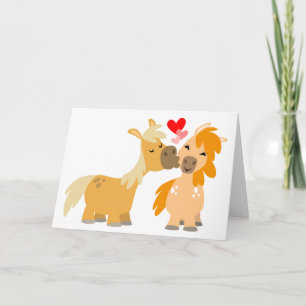 Cartoon Ponies en amour carte de voeux