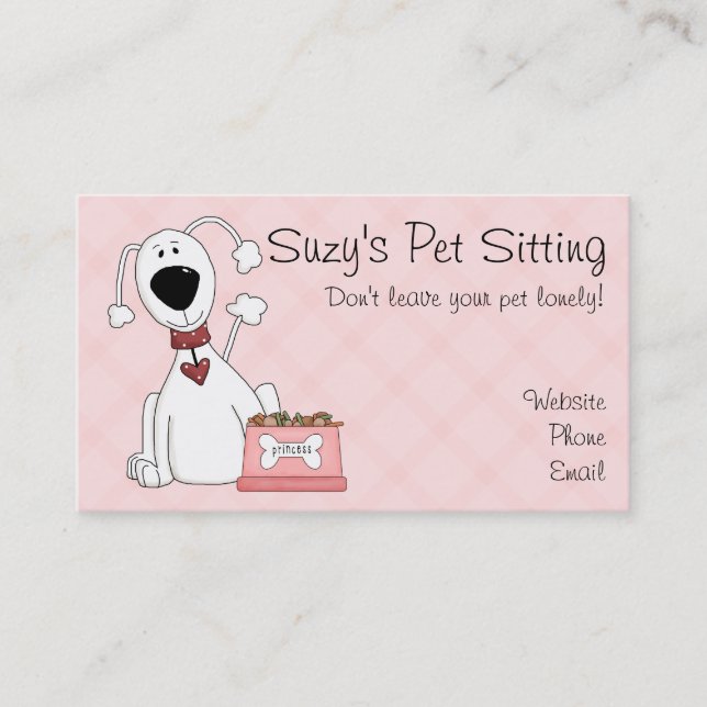 Cartoon Poodle Business Cards (Front)