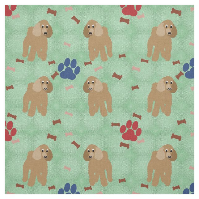 Cartoon Poodle Fabric (Swatch)