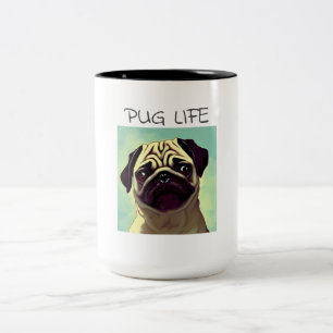 Cartoon Precious and Cutest Pug Mug Portrait