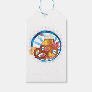 Cartoon Pretzel with Beer Gift Tags