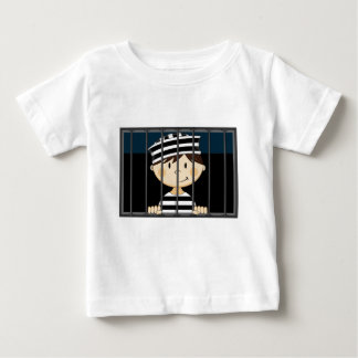Cartoon Prisoner in Jail Cell Baby T-Shirt