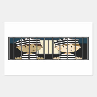 Cartoon Prisoners in Jail Cell Sticker