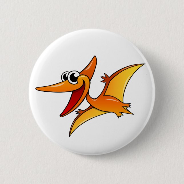 Cartoon Pterodactyl 2 Inch Round Button (Front)