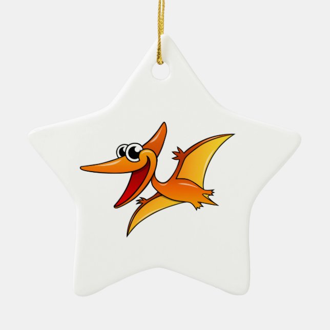 Cartoon Pterodactyl Ceramic Ornament (Front)