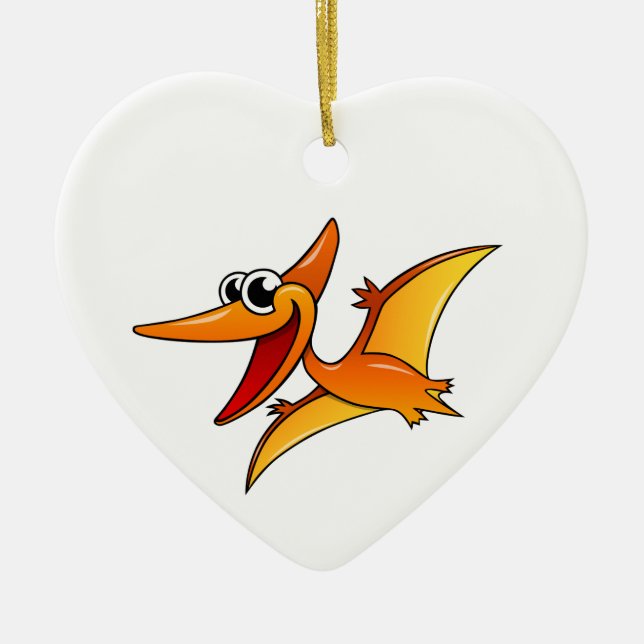 Cartoon Pterodactyl Ceramic Ornament (Front)