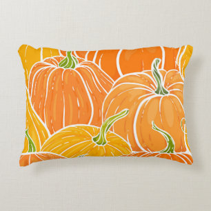 Cartoon pumpkin, cute autumn pattern. accent pillow