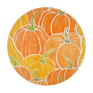 Cartoon pumpkin, cute autumn pattern. cutting board