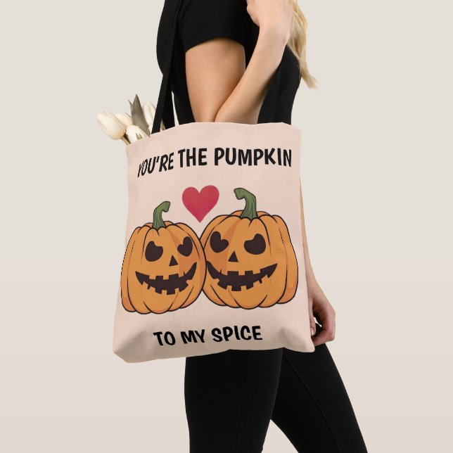 Cartoon Pumpkins Tote Bag (Close Up)