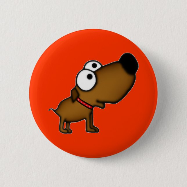 Cartoon Puppy 2 Inch Round Button (Front)