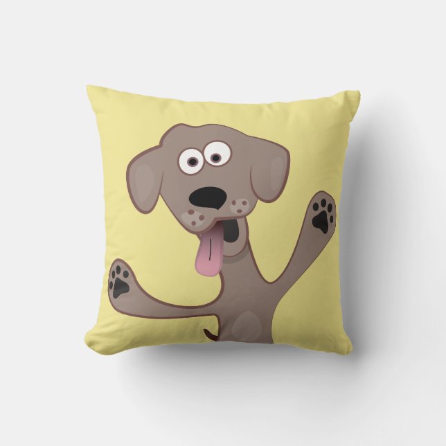 Cartoon Puppy - Critter Throw Pillow (Front)